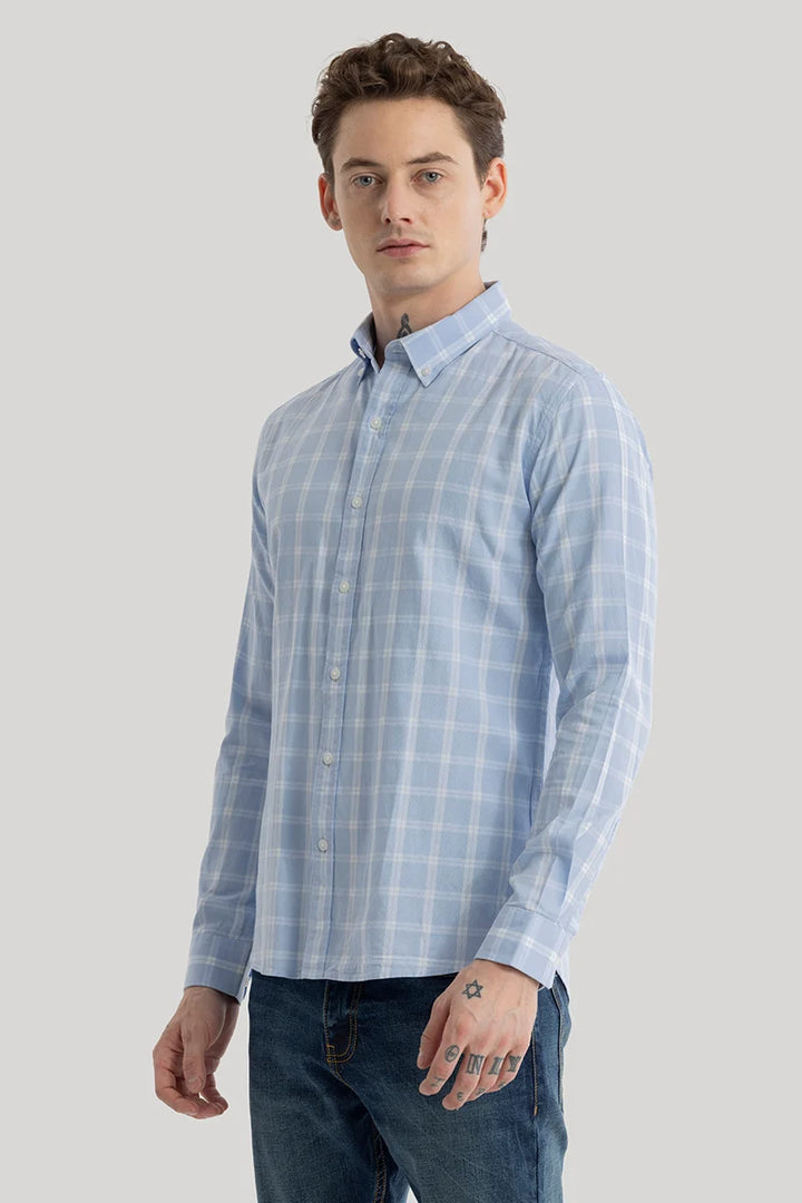 Antonio Light Blue Checks Shirt