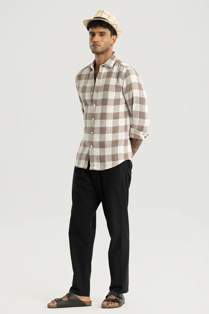 Armor Light Brown Checks Shirt