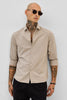 Beige Slim Fit Stripes Shirt