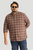 Giordano Brown Checks Plus Size Shirt