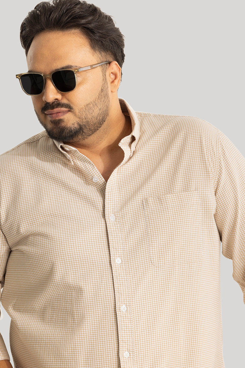 Rugero Orange Checks Plus Size Shirts