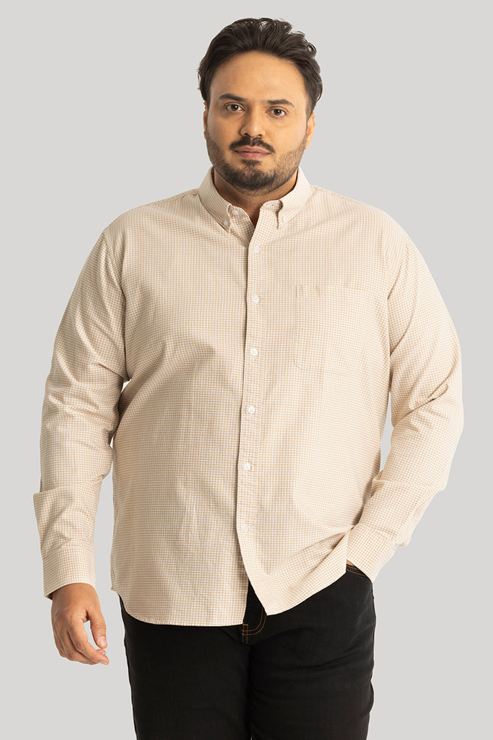 Rugero Orange Checks Plus Size Shirts