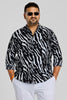 Black Animal Print Regular Fit Plus Size Shirt