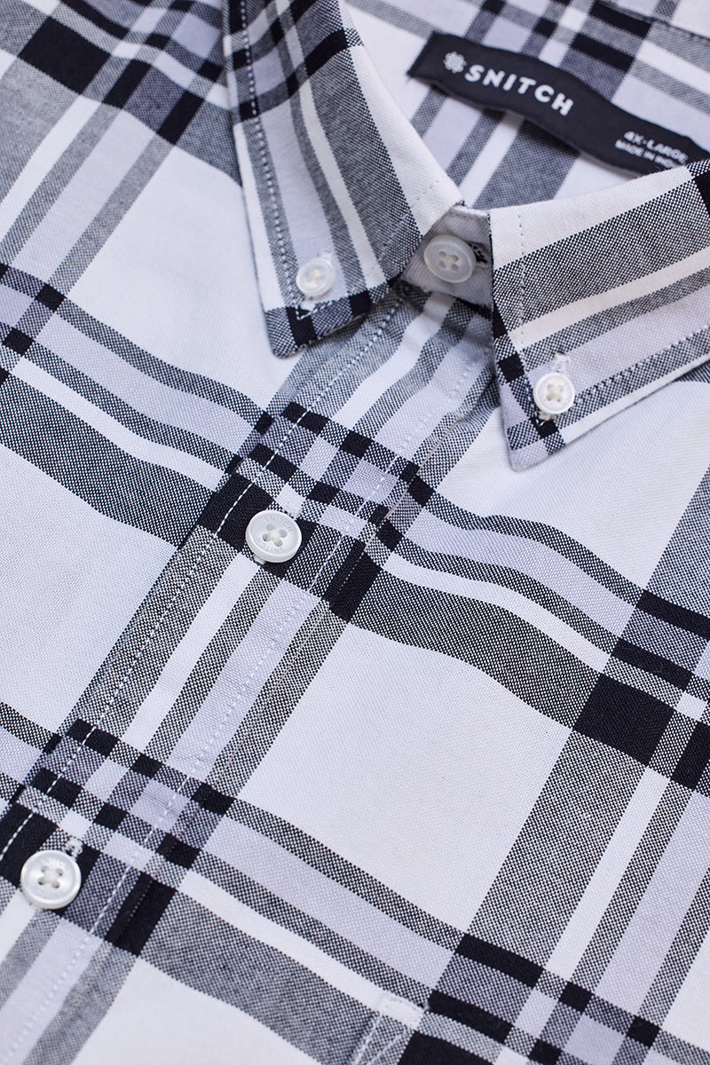 White Checks Regular Fit Shirt