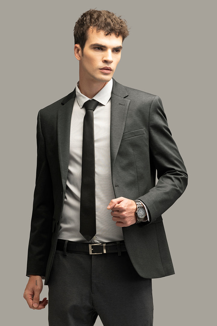 Formal Finesse Steel Grey Suit Blazer