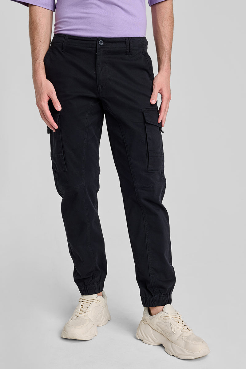 Black Slim Fit Cargo Pants