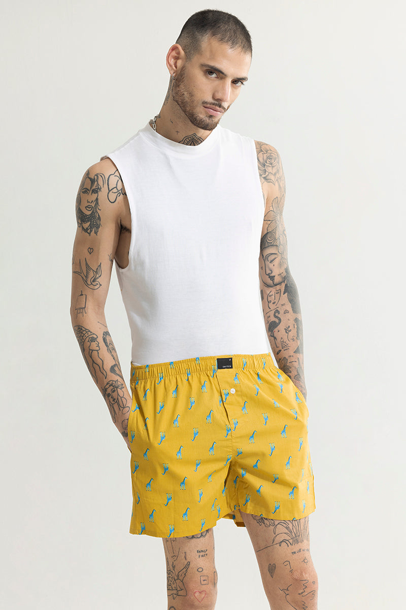 Giraffe Print Yellow Boxer