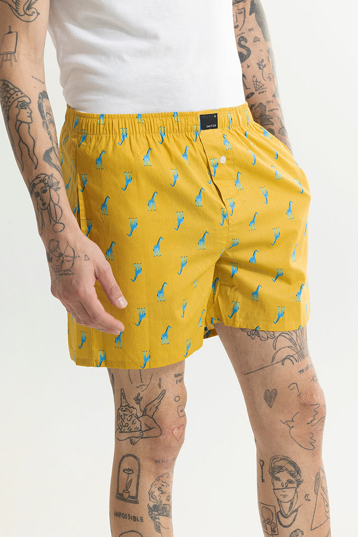 Giraffe Print Yellow Boxer