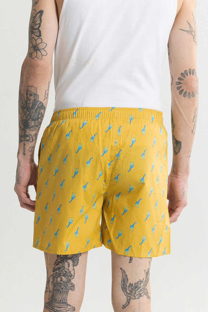 Giraffe Print Yellow Boxer