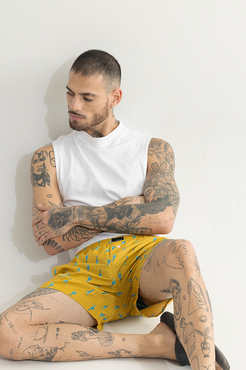 Giraffe Print Yellow Boxer