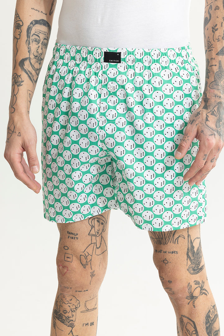 Dice Print Green Boxer