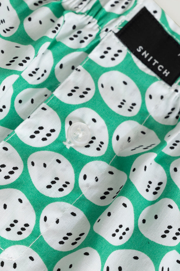 Dice Print Green Boxer