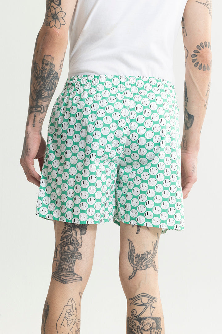 Dice Print Green Boxer