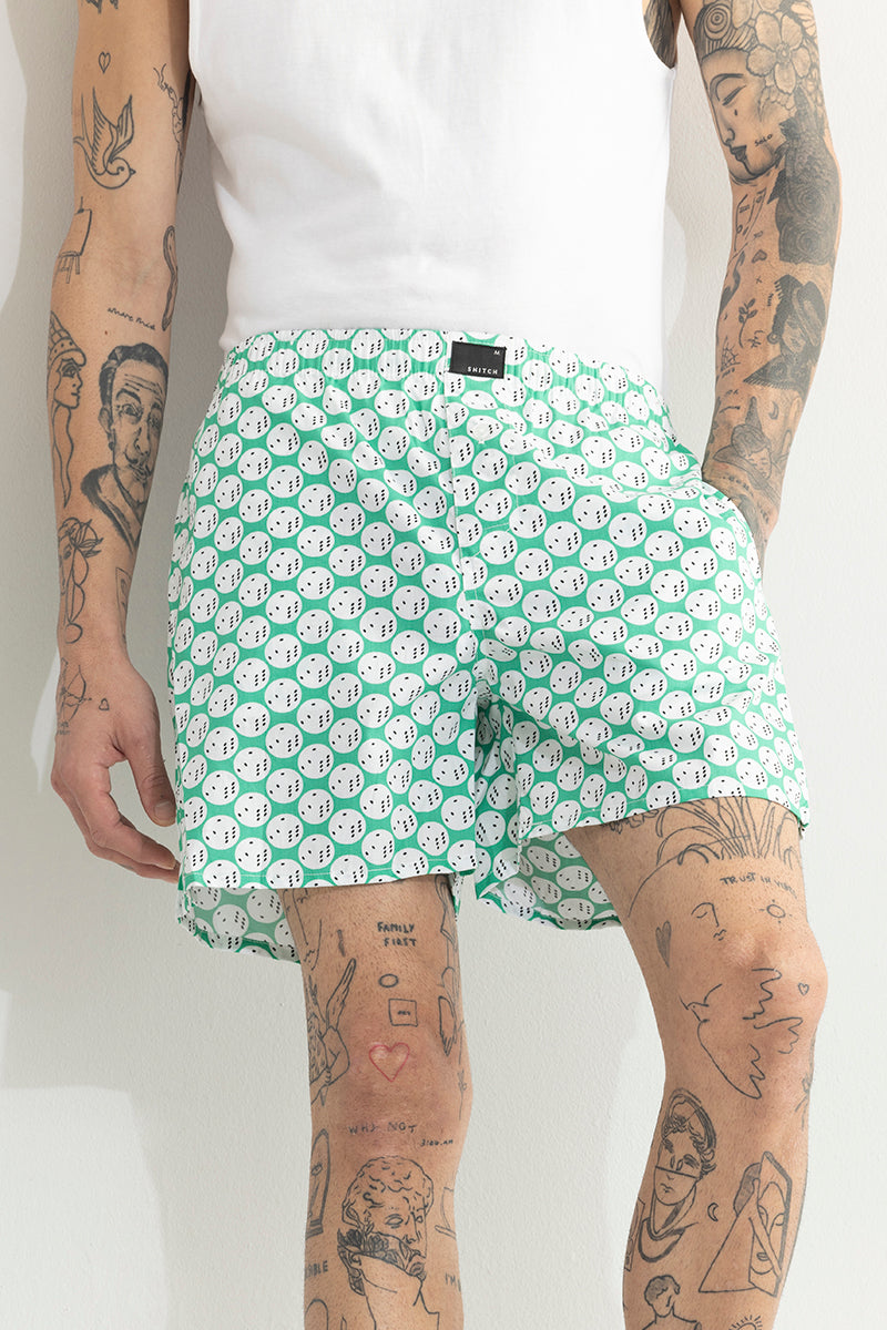 Dice Print Green Boxer