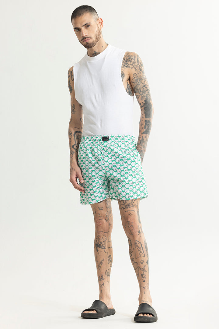 Dice Print Green Boxer