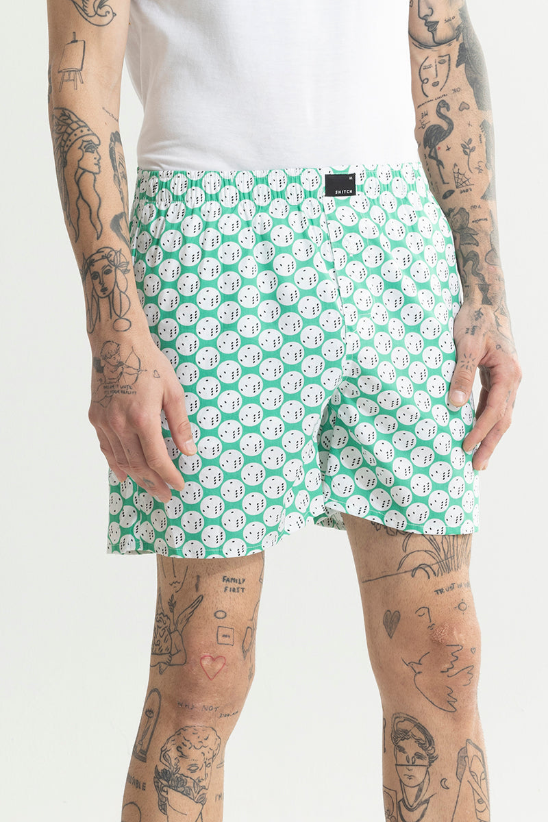 Dice Print Green Boxer