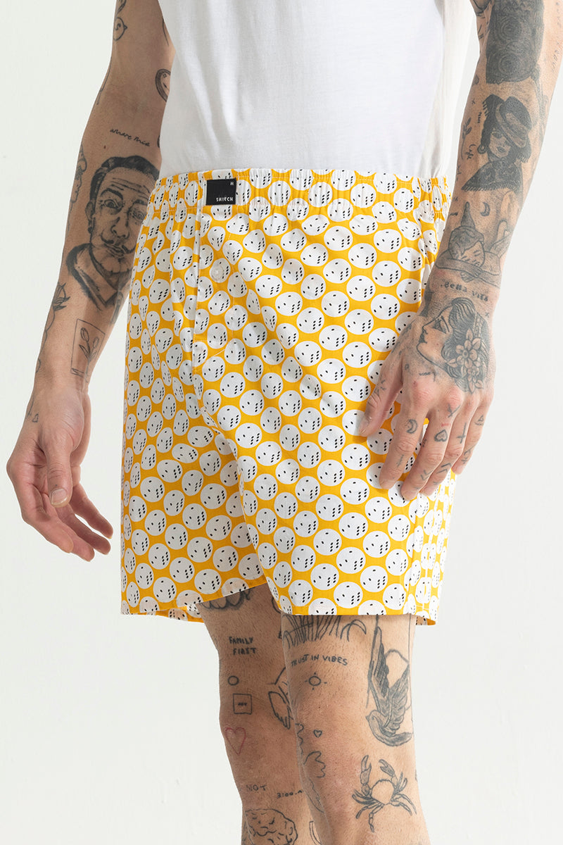 Dice Print Yellow Boxer