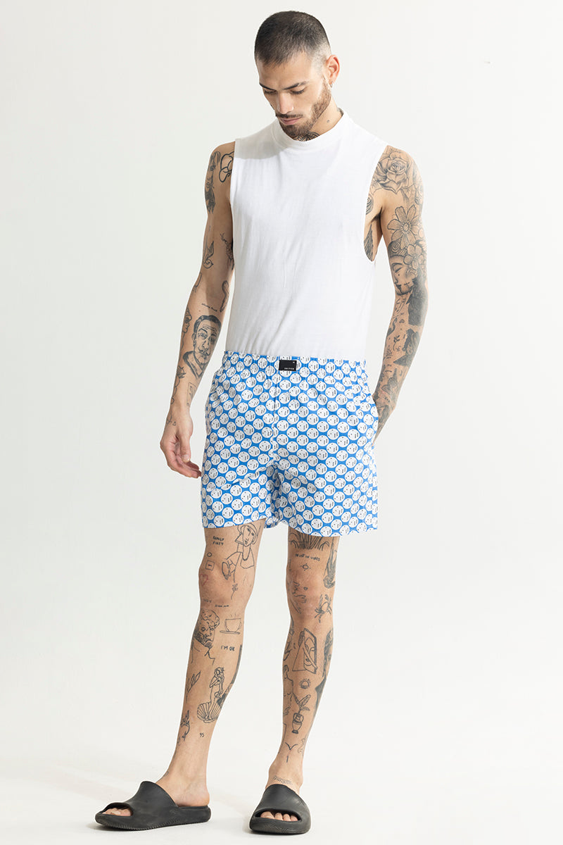 Dice Print Blue Boxer