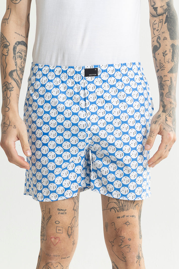 Dice Print Blue Boxer