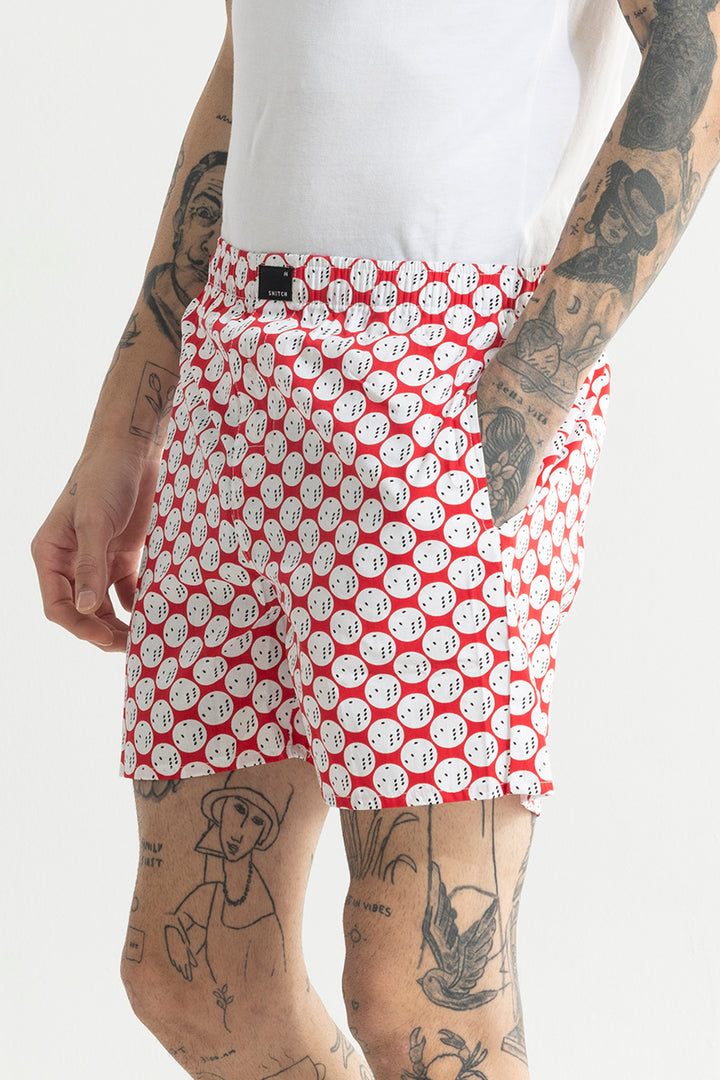 Dice Print Red Boxer