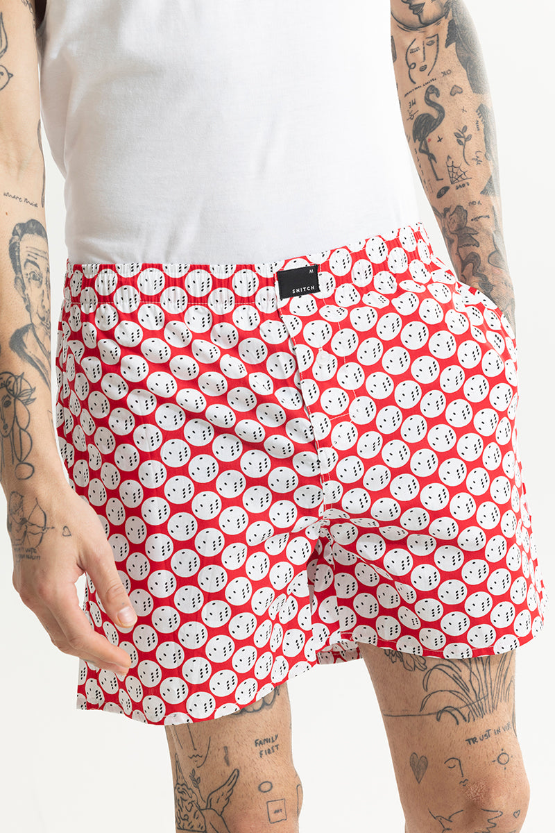 Dice Print Red Boxer