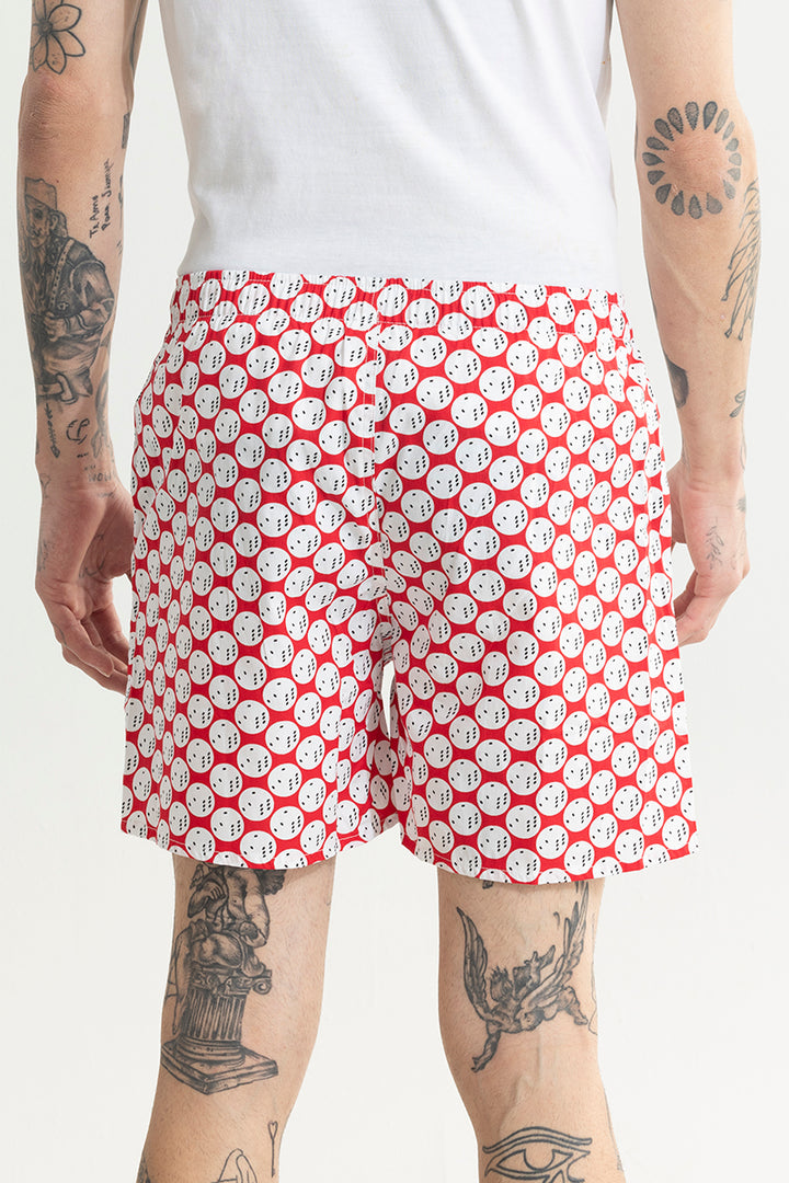 Dice Print Red Boxer