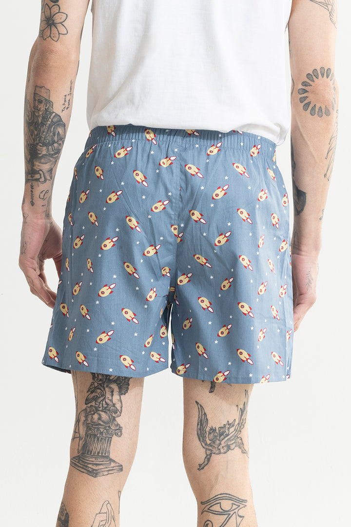 Rocket Print Grey Boxer