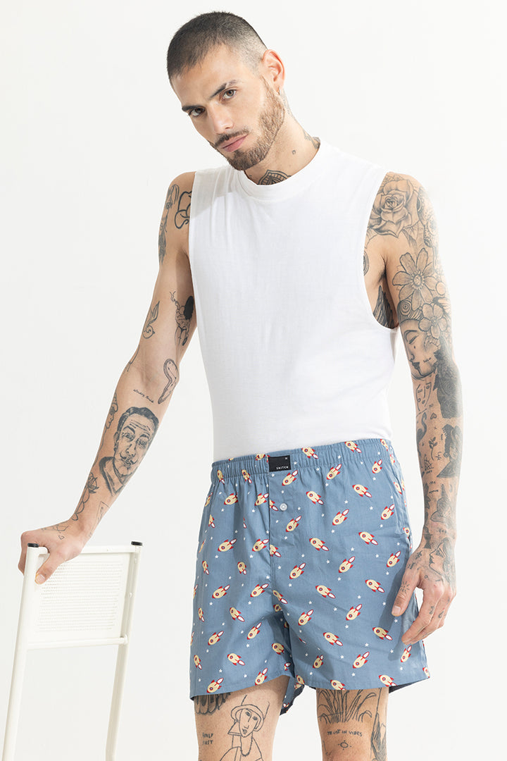 Rocket Print Grey Boxer