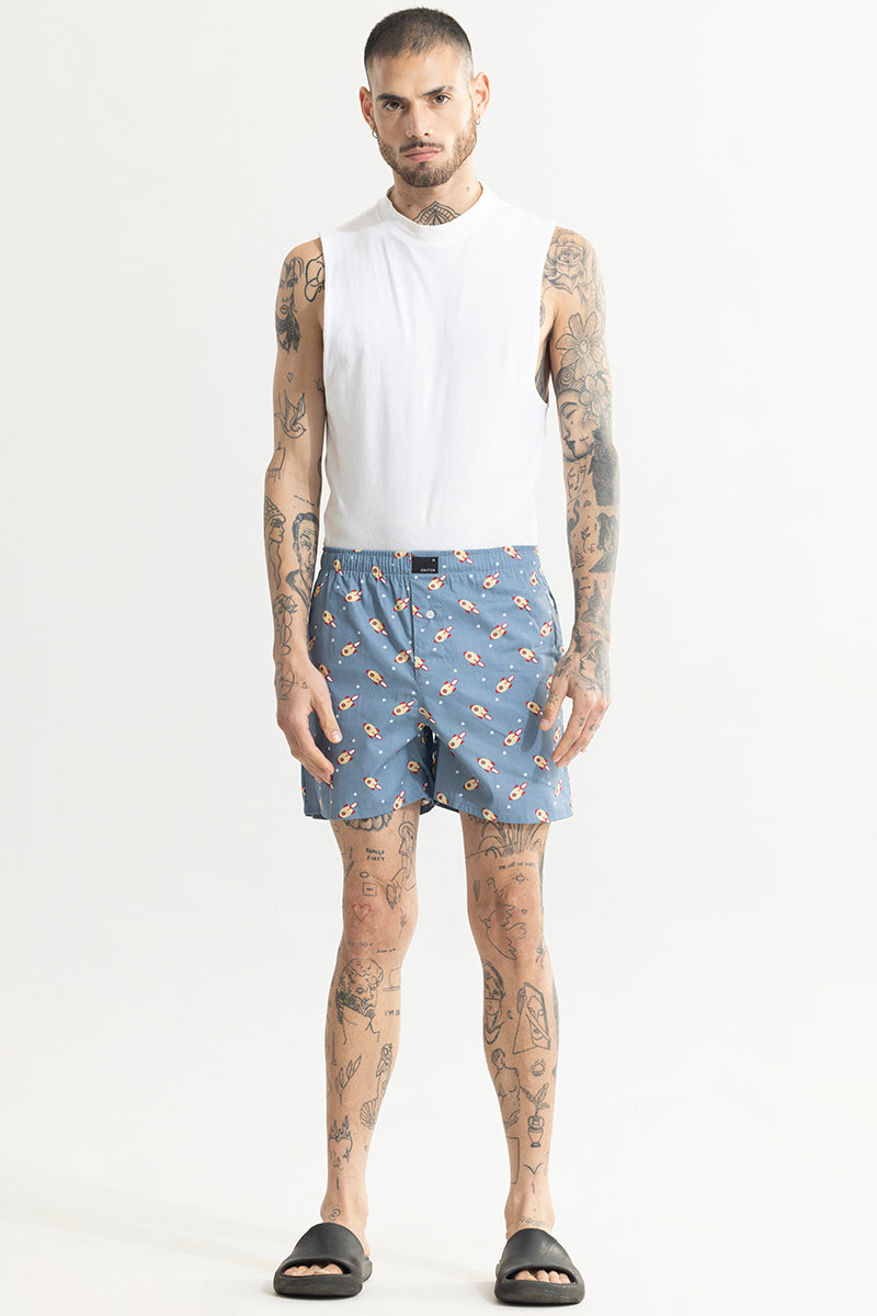 Rocket Print Grey Boxer