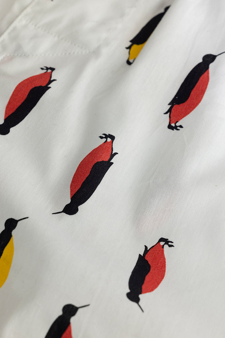 Penguin Print White Boxer