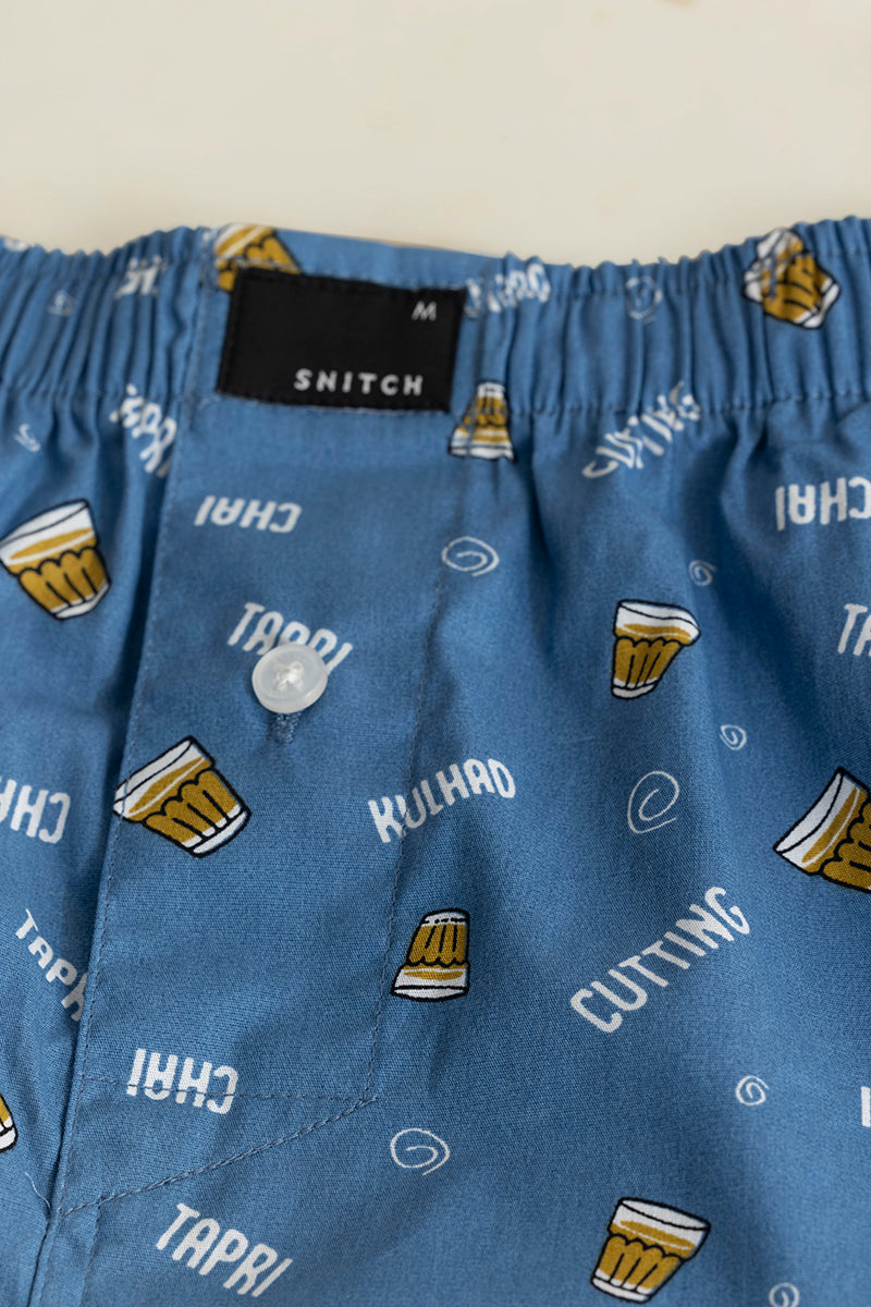 Chai Printed Blue Boxer