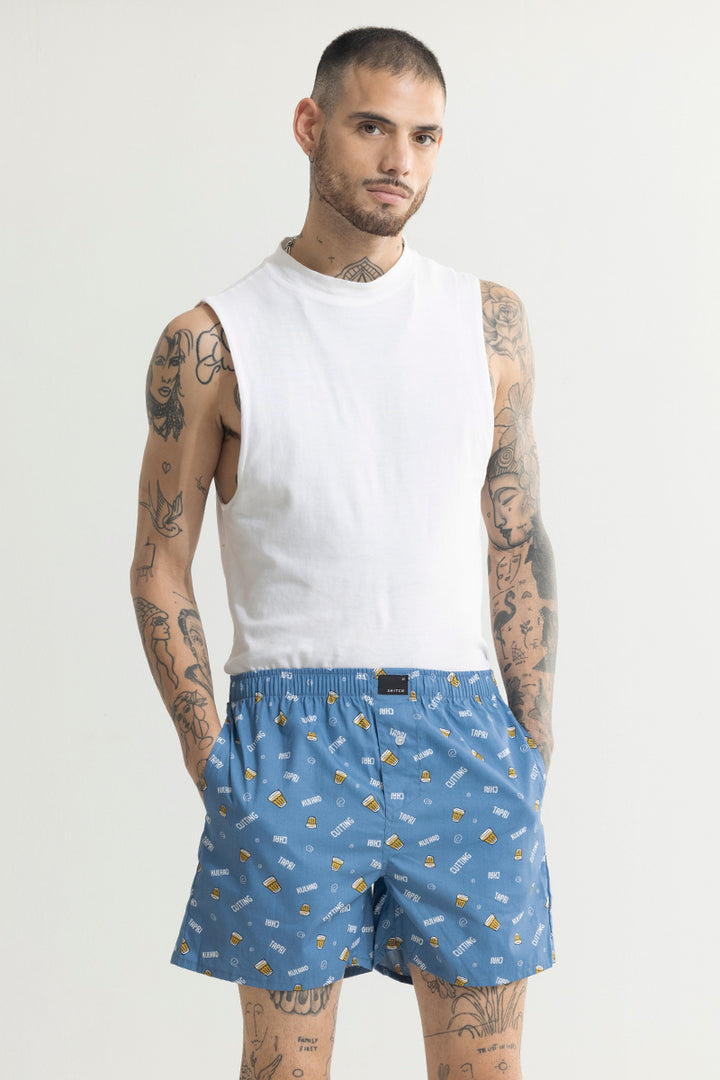 Chai Printed Blue Boxer