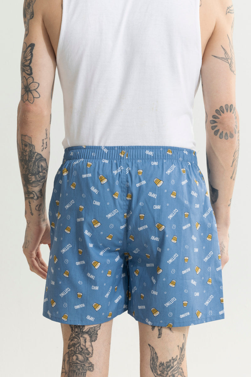 Chai Printed Blue Boxer