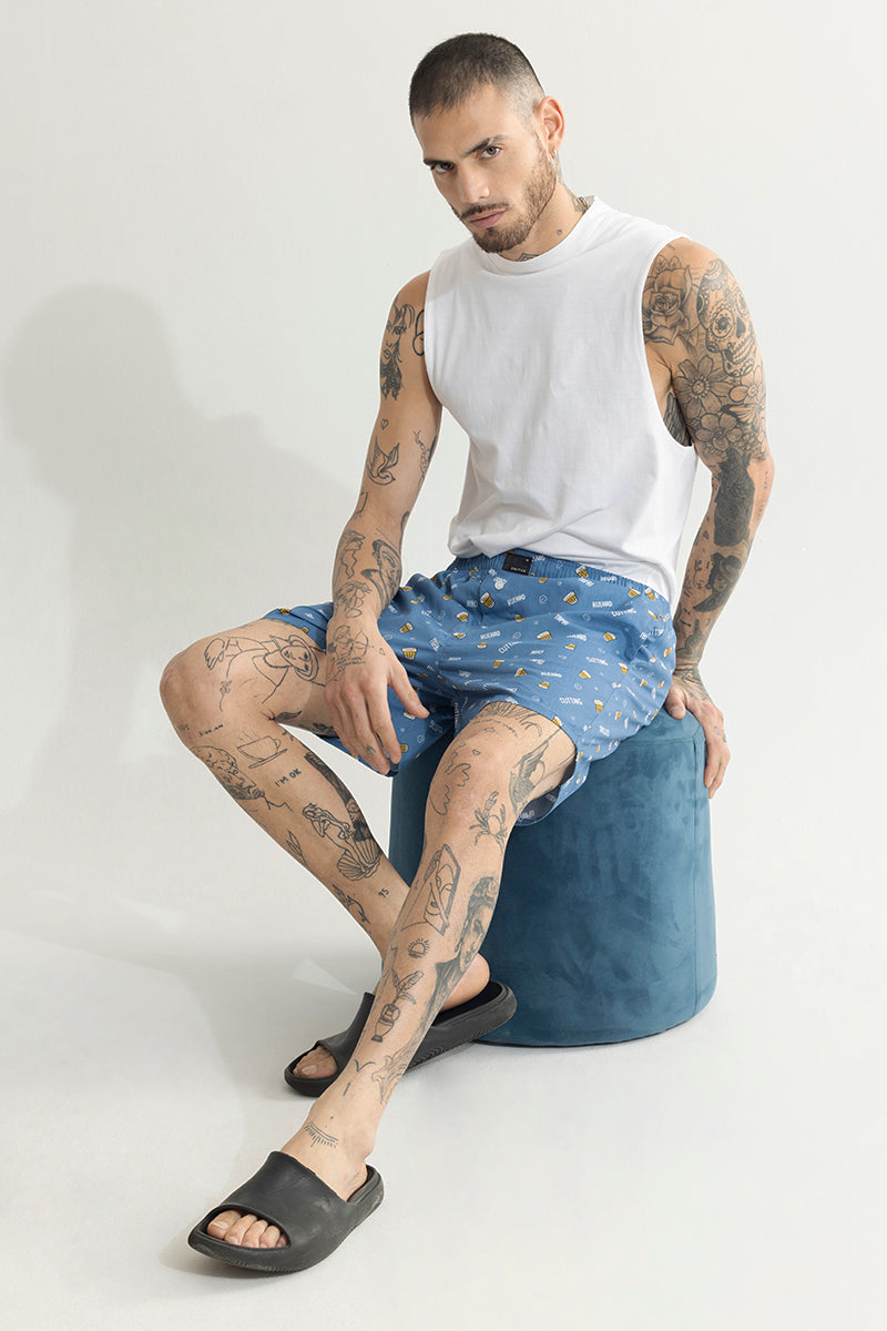 Chai Printed Blue Boxer