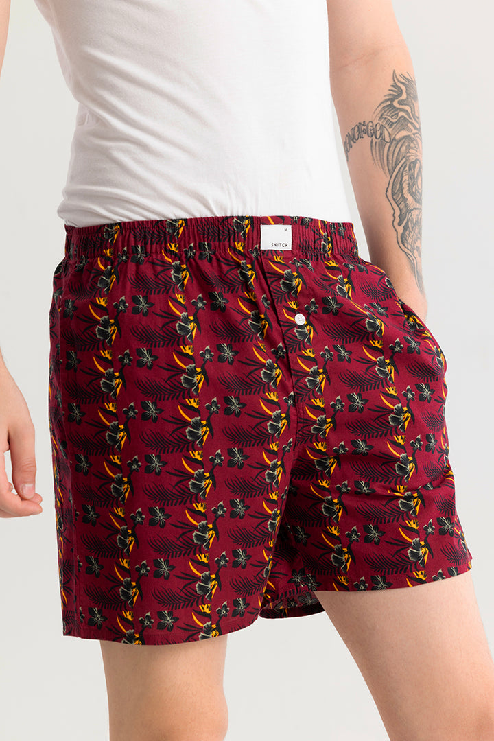 Eivind Floral Maroon Boxer