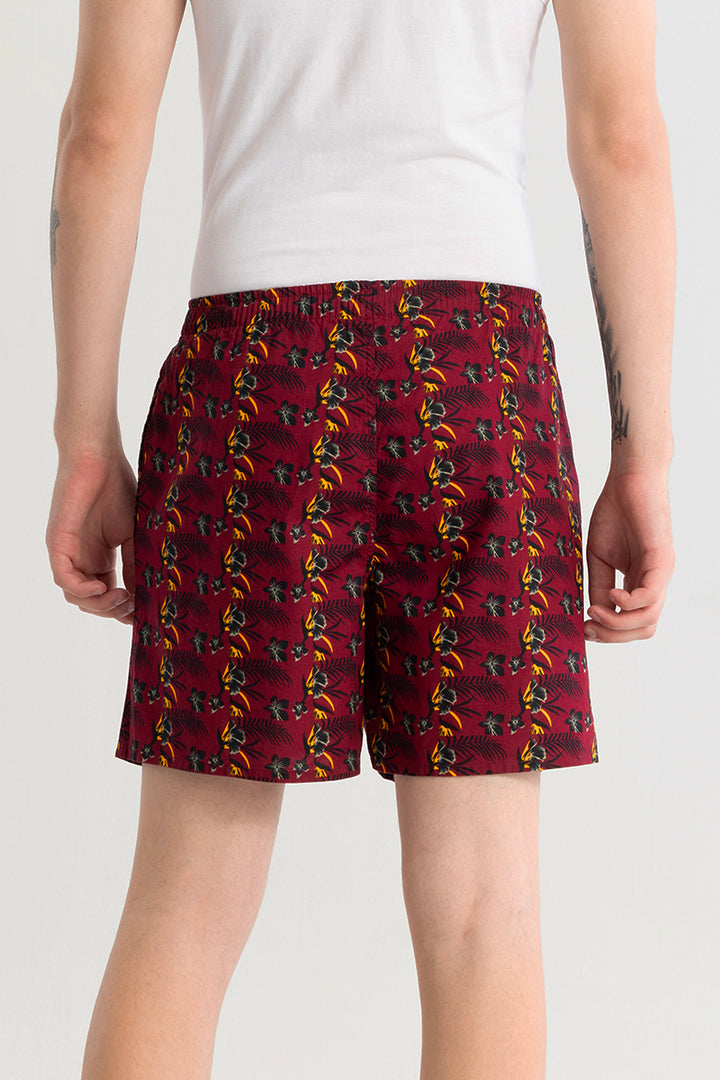 Eivind Floral Maroon Boxer