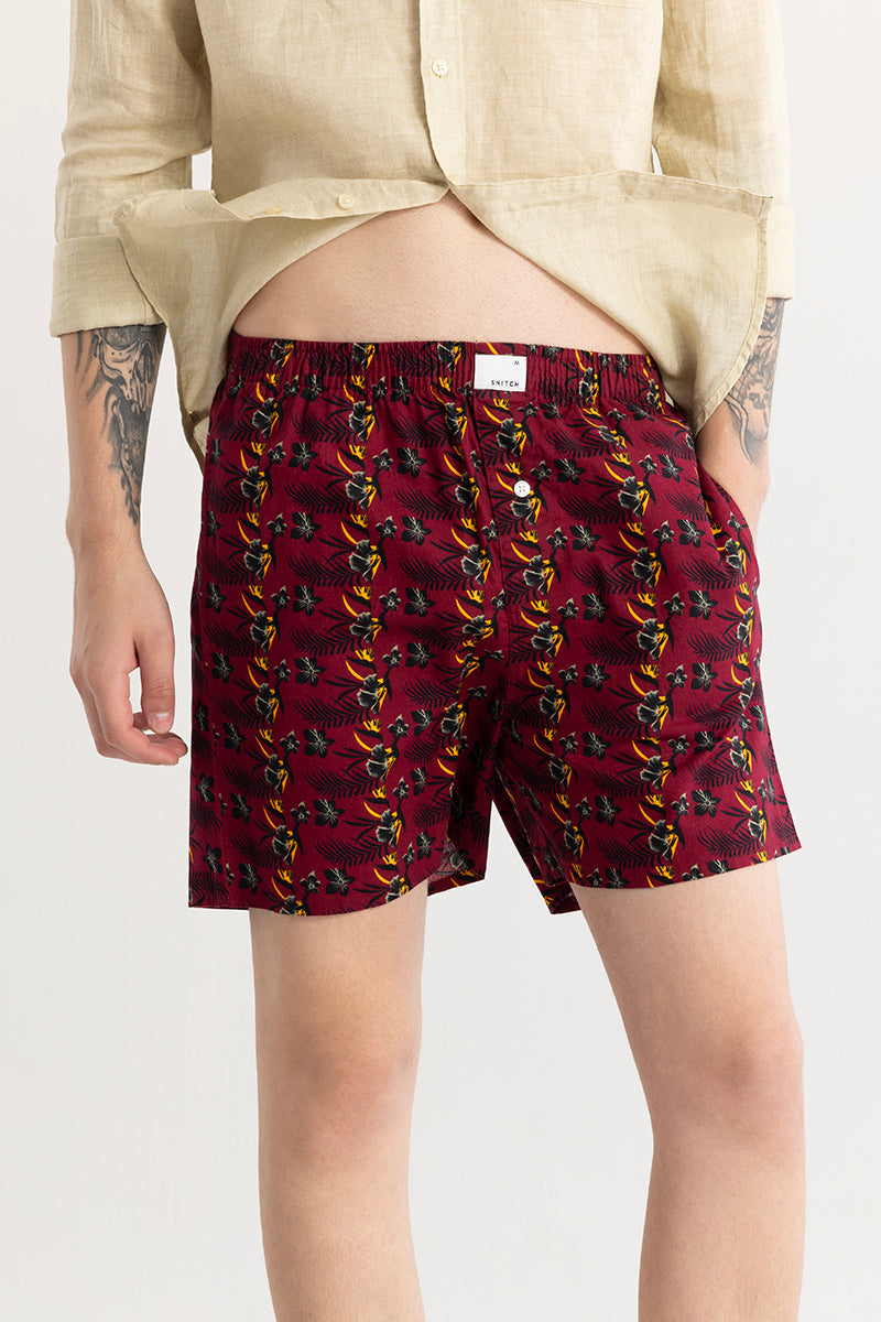 Eivind Floral Maroon Boxer