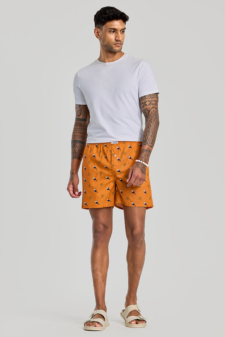 Orange Printed Boxers