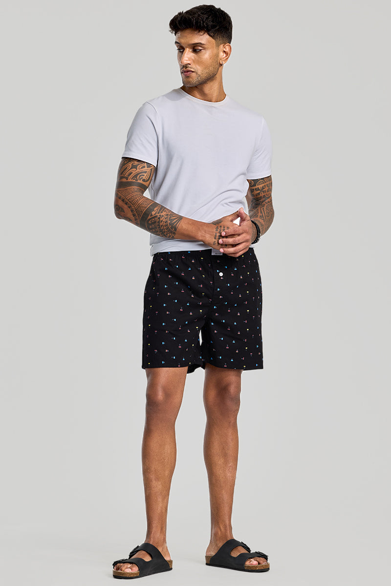 Black Printed Boxers