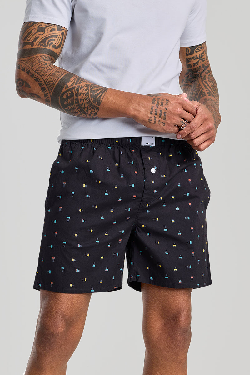 Navy Printed Boxers