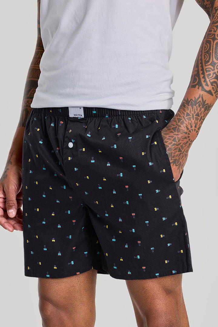 Navy Printed Boxers