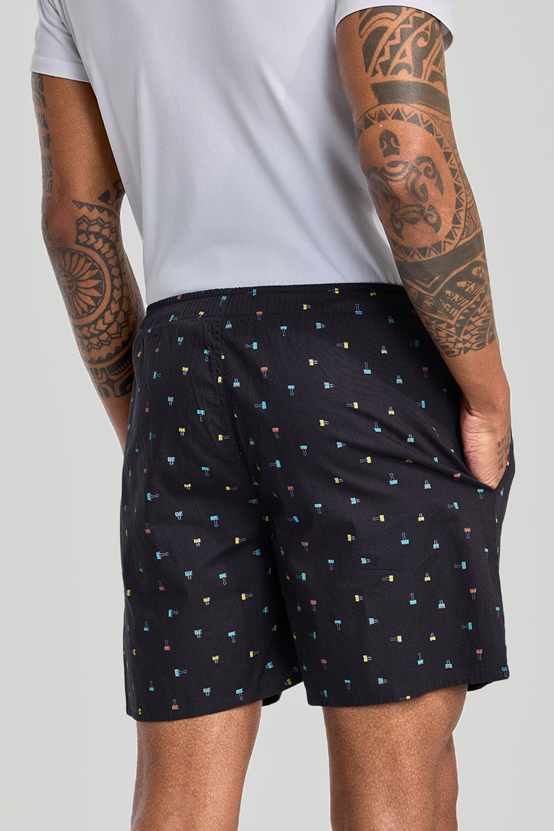 Navy Printed Boxers