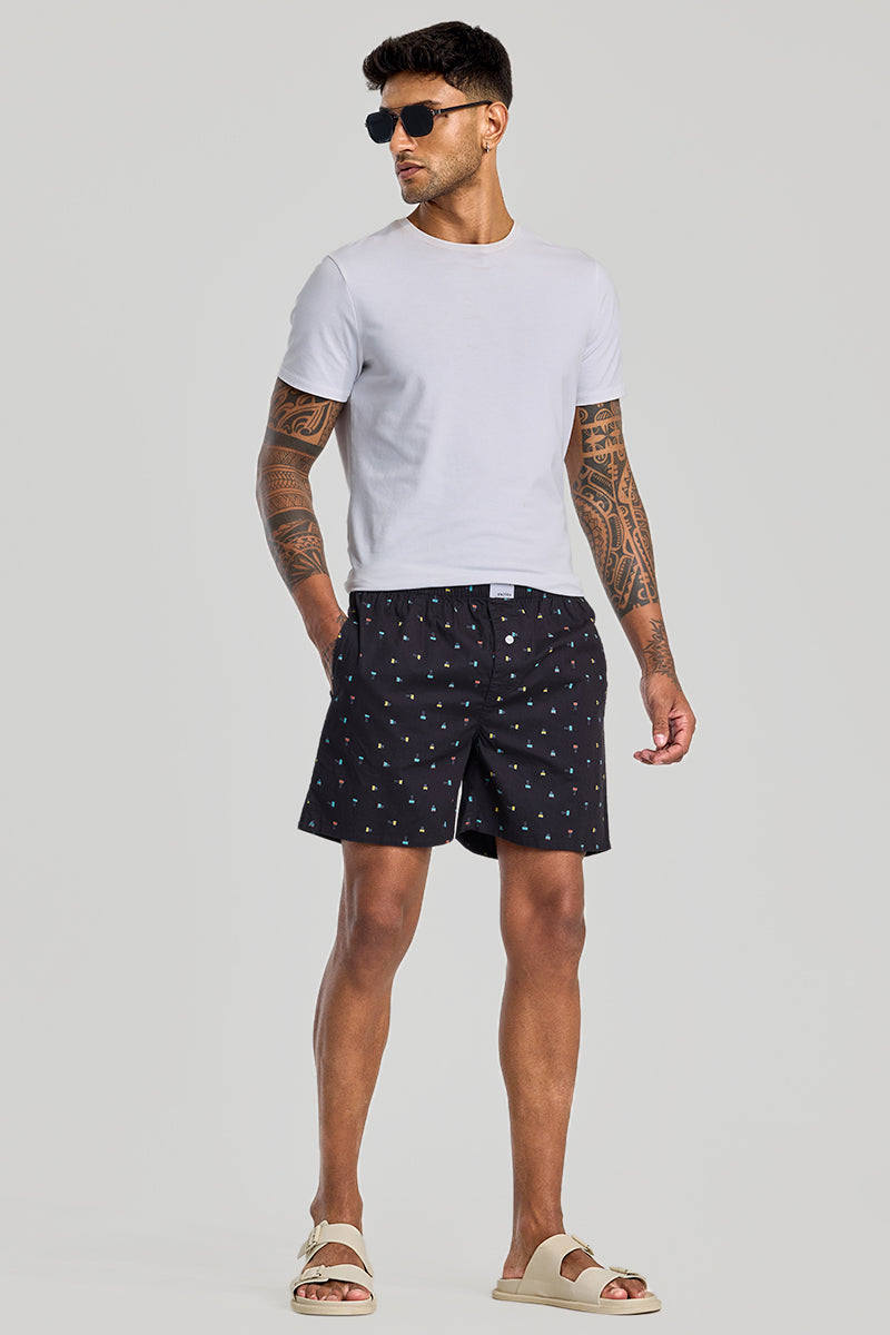 Navy Printed Boxers