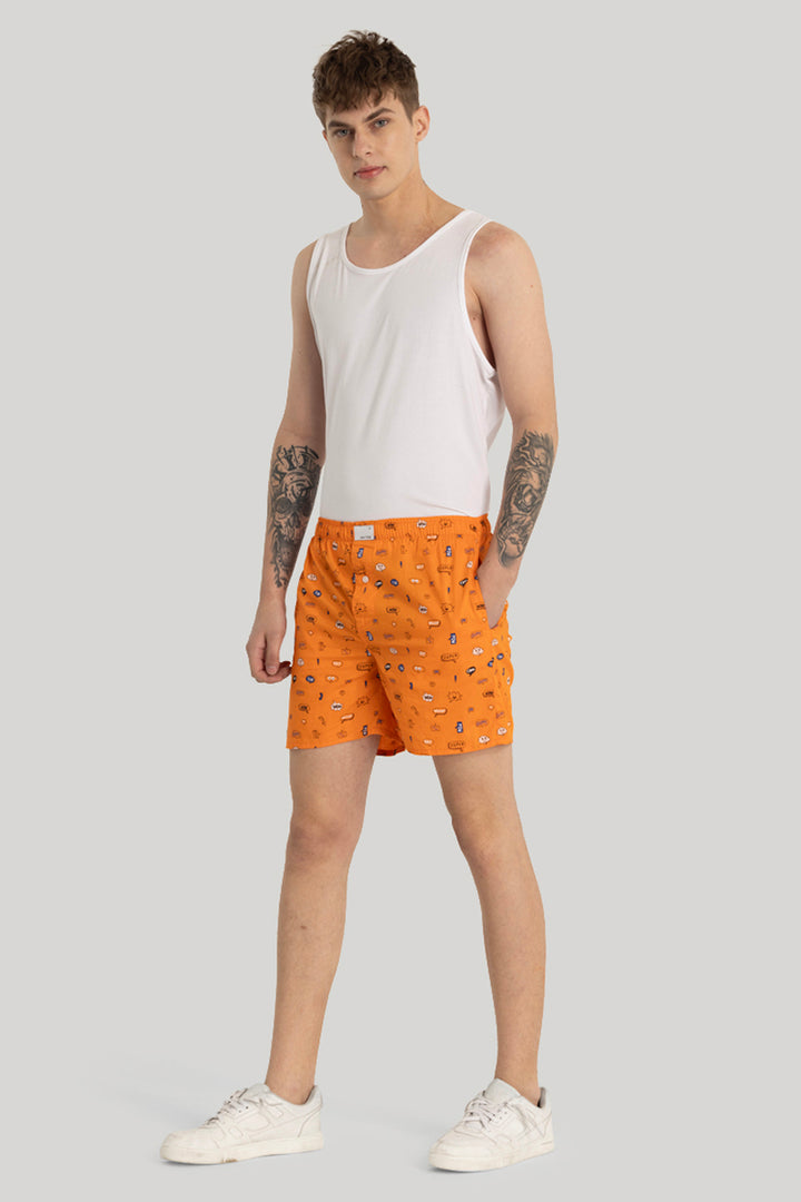 Orange Printed Boxers