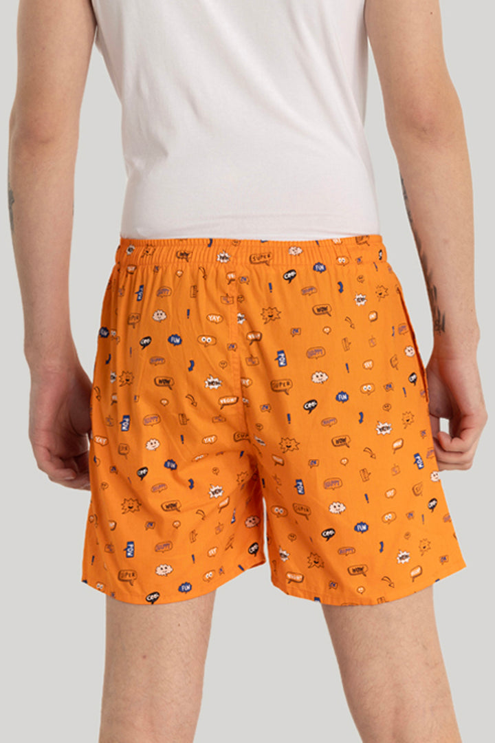 Orange Printed Boxers