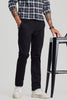 Black Zipper Pocket Slim Fit Chinos