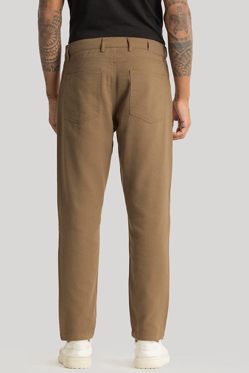 Camille Khaki Plain Relaxed Fit Chinos