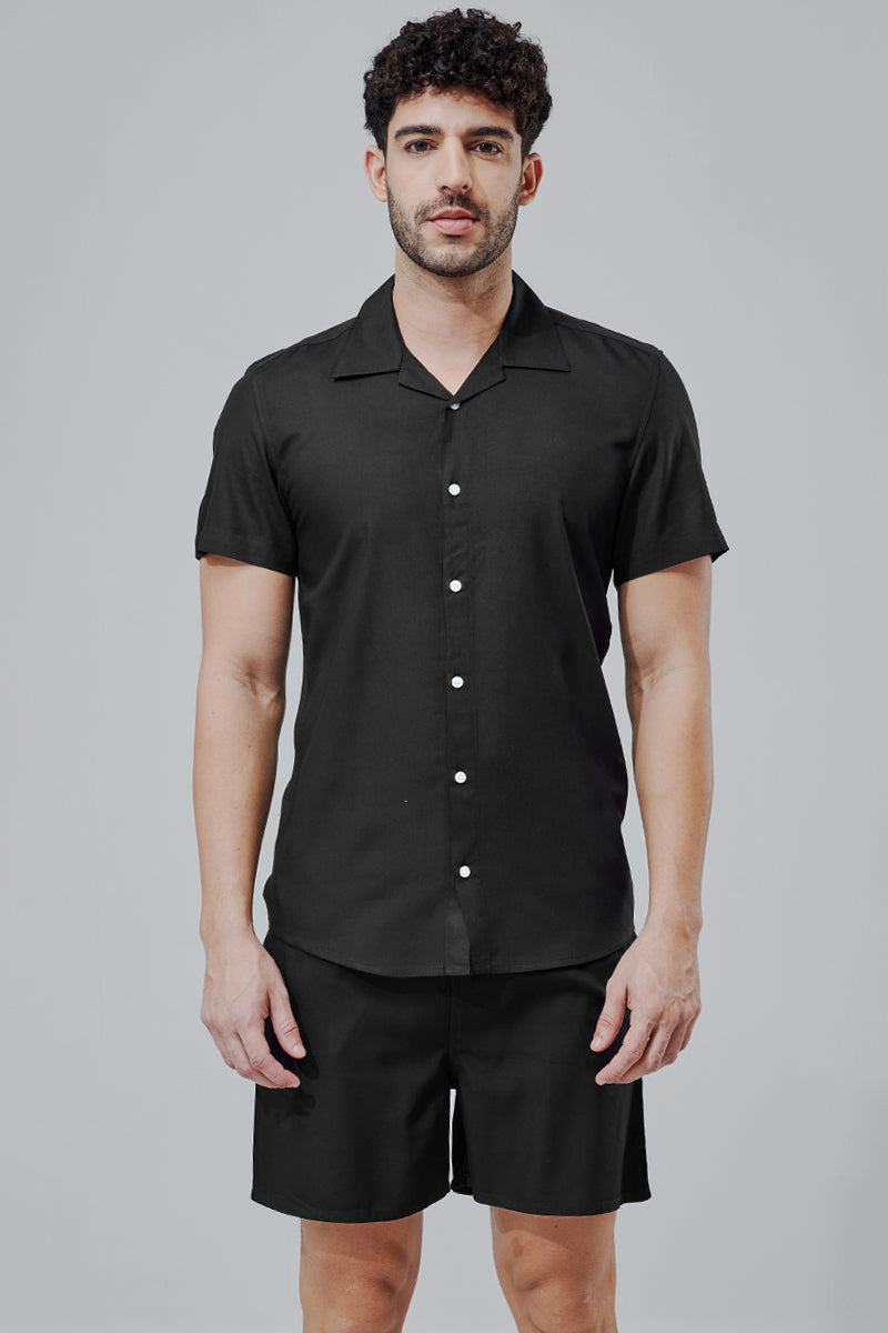 Buy Men's Solidoa Black Co-Ords Online | SNITCH