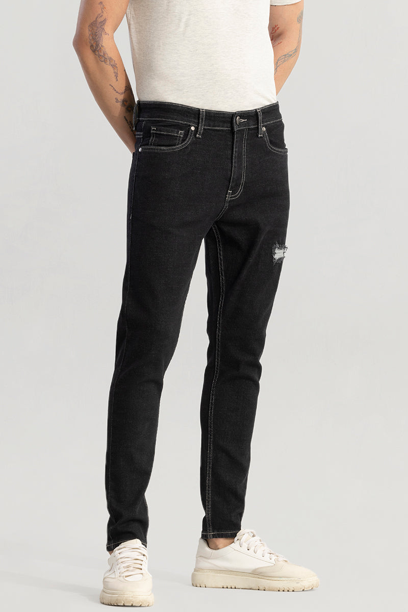 Rocco Black Distressed Skinny Fit Jeans