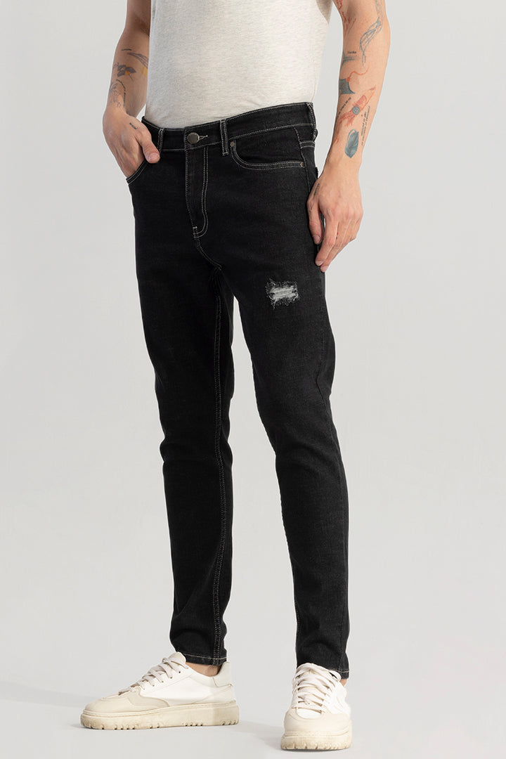 Rocco Black Distressed Skinny Fit Jeans